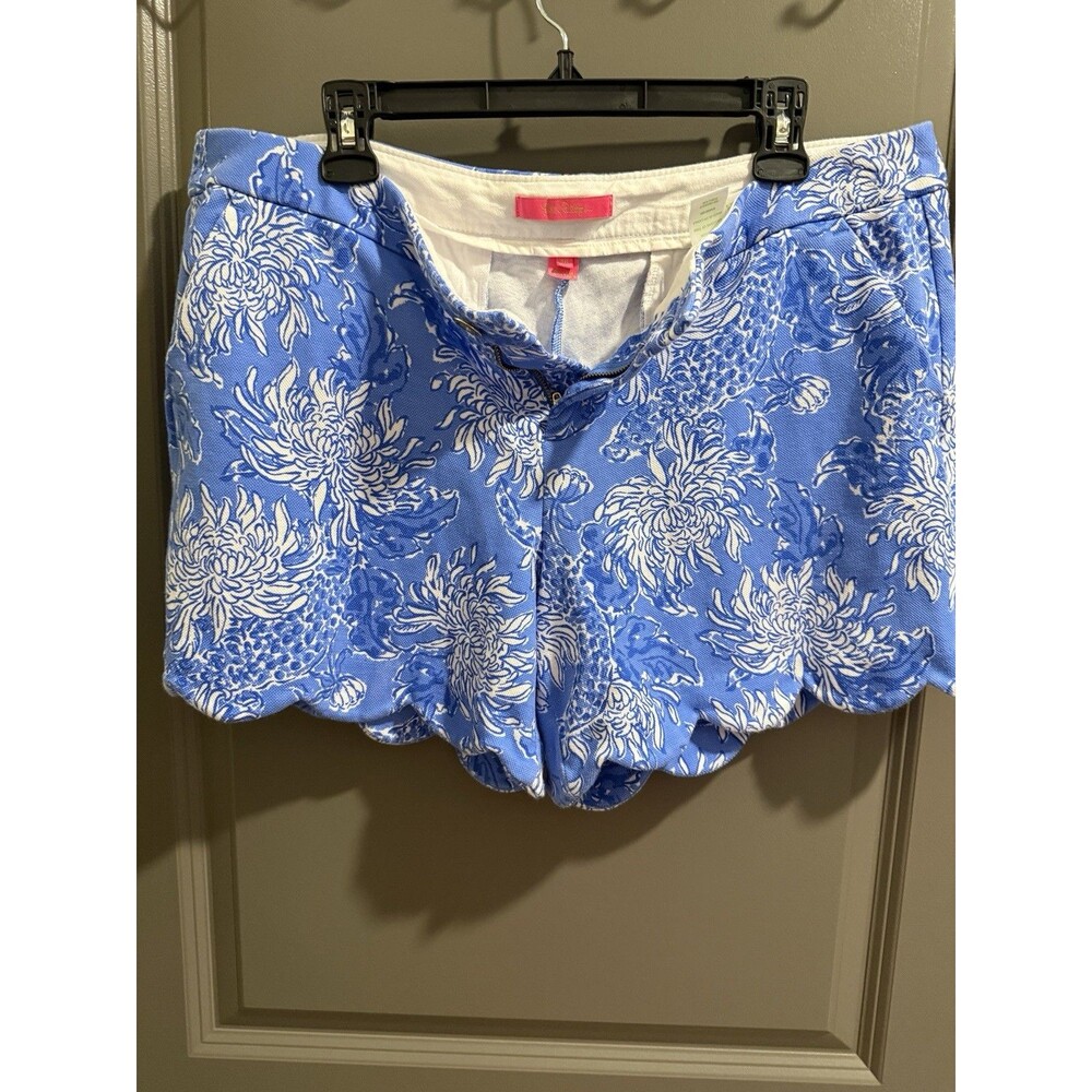 Lilly Pulitzer Buttercup 5” Stretch Knit Shorts • Boca Blue Croc & Lock It - Siz